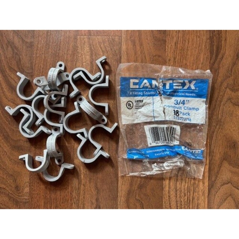 Cantex 3/4” Conduit Clamp Pack of 18 non-metallic Plastic‎ 5133737M